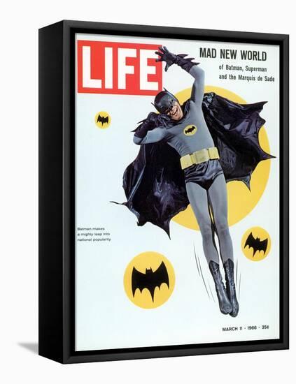 Adam West as Superhero Batman, March 11, 1966-Yale Joel-Framed Stretched Canvas