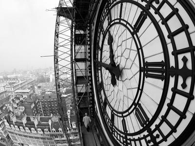 Close-Up of the Clock Face of Big Ben, Houses of Parliament, Westminster, London, England