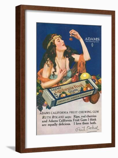 Adams California Fruit Gum, Chewing Gum Sweets, USA, 1910-null-Framed Giclee Print