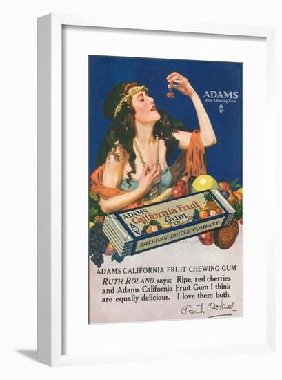 Adams California Fruit Gum, Chewing Gum Sweets, USA, 1910-null-Framed Giclee Print