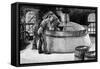 Adding Hops to Boiling Beer in an American Brewery, 1885-null-Framed Stretched Canvas