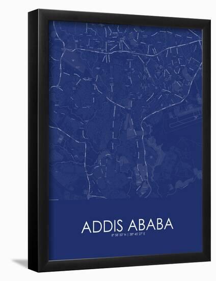 Addis Ababa, Ethiopia Blue Map-null-Framed Poster