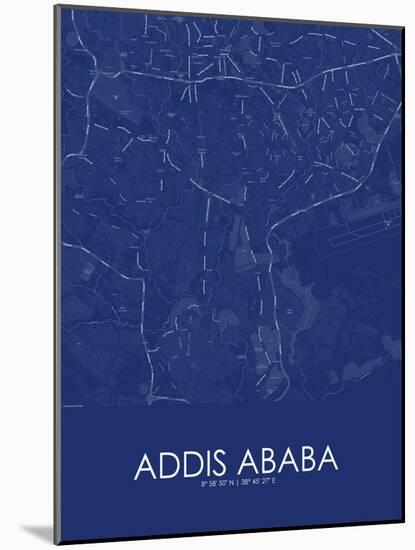 Addis Ababa, Ethiopia Blue Map-null-Mounted Poster