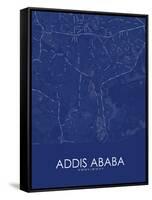 Addis Ababa, Ethiopia Blue Map-null-Framed Stretched Canvas