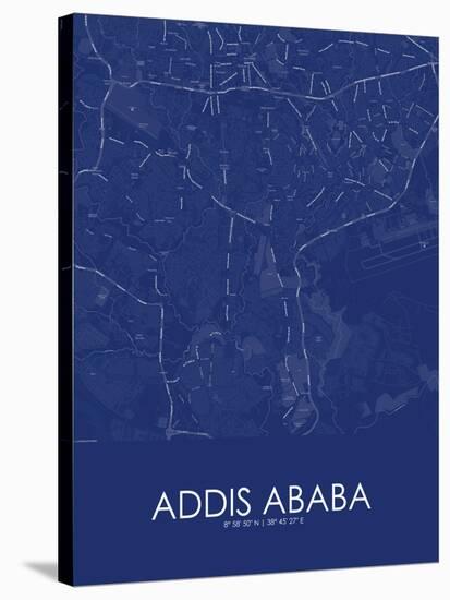 Addis Ababa, Ethiopia Blue Map-null-Stretched Canvas