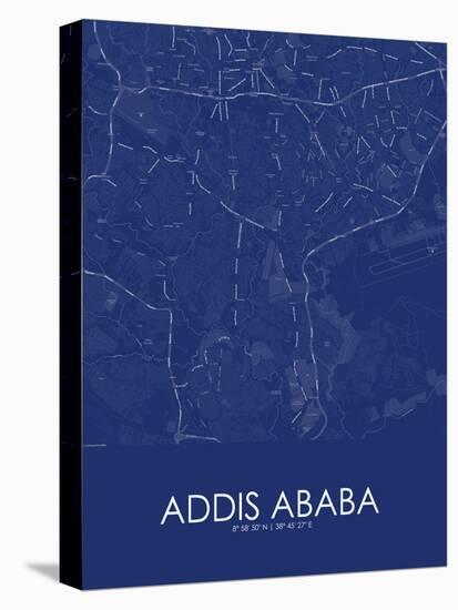 Addis Ababa, Ethiopia Blue Map-null-Stretched Canvas