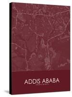 Addis Ababa, Ethiopia Red Map-null-Stretched Canvas