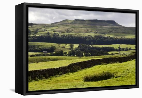 Addlebrough from Askrigg in Wensleydale, Yorkshire Dales, North Yorkshire, Yorkshire, England, UK-Mark Sunderland-Framed Stretched Canvas