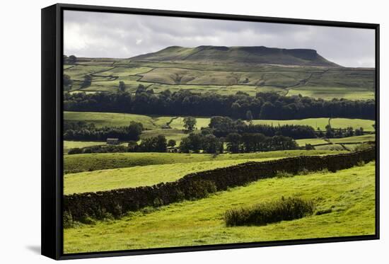 Addlebrough from Askrigg in Wensleydale, Yorkshire Dales, North Yorkshire, Yorkshire, England, UK-Mark Sunderland-Framed Stretched Canvas