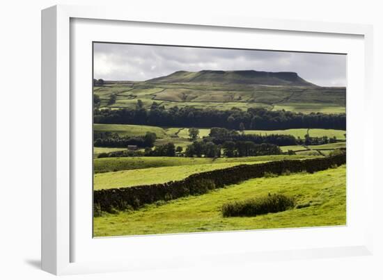 Addlebrough from Askrigg in Wensleydale, Yorkshire Dales, North Yorkshire, Yorkshire, England, UK-Mark Sunderland-Framed Photographic Print