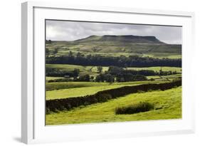 Addlebrough from Askrigg in Wensleydale, Yorkshire Dales, North Yorkshire, Yorkshire, England, UK-Mark Sunderland-Framed Photographic Print