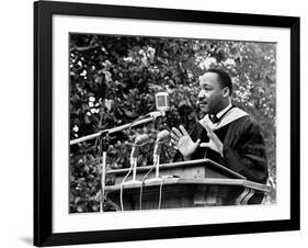 Addressing Tuskegee Graduates-Horace Cort-Framed Photographic Print