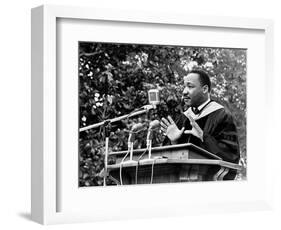 Addressing Tuskegee Graduates-Horace Cort-Framed Photographic Print