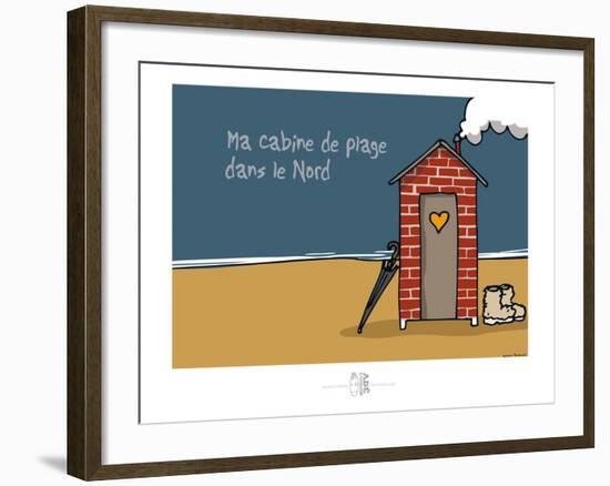 Adé l'chicon - Cabine de plage dans le nord-Sylvain Bichicchi-Framed Art Print