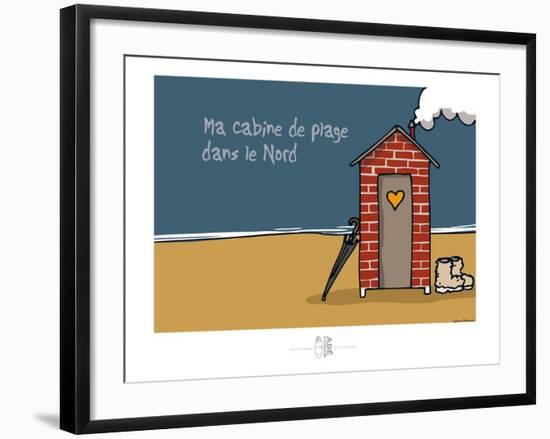 Adé l'chicon - Cabine de plage dans le nord-Sylvain Bichicchi-Framed Art Print