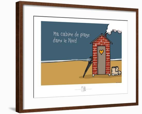 Adé l'chicon - Cabine de plage dans le nord-Sylvain Bichicchi-Framed Art Print