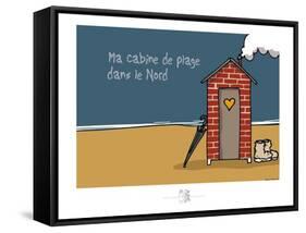Adé l'chicon - Cabine de plage dans le nord-Sylvain Bichicchi-Framed Stretched Canvas