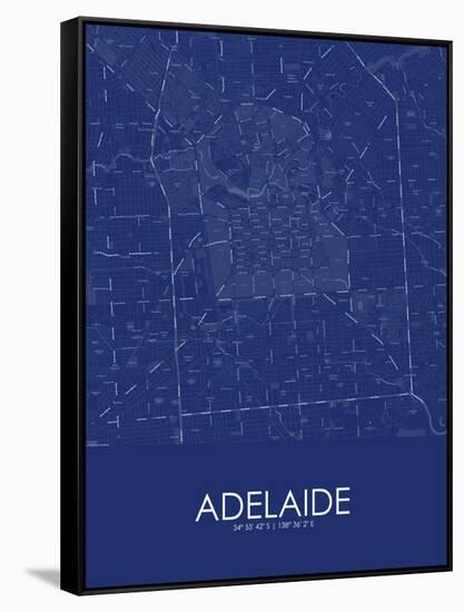Adelaide, Australia Blue Map-null-Framed Stretched Canvas