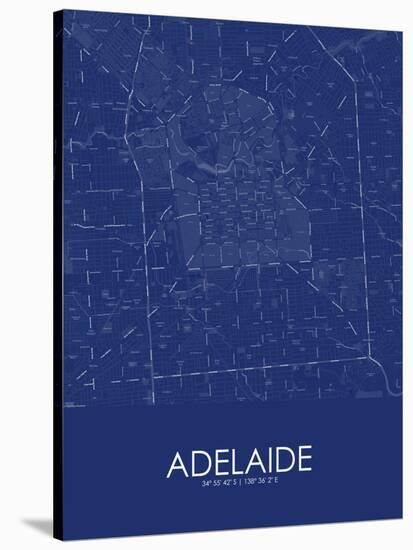 Adelaide, Australia Blue Map-null-Stretched Canvas
