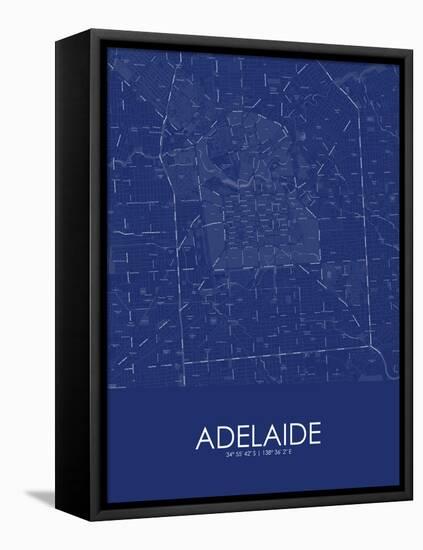 Adelaide, Australia Blue Map-null-Framed Stretched Canvas