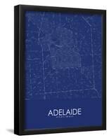 Adelaide, Australia Blue Map-null-Framed Poster