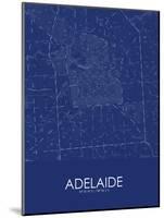 Adelaide, Australia Blue Map-null-Mounted Poster