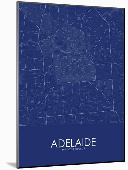 Adelaide, Australia Blue Map-null-Mounted Poster