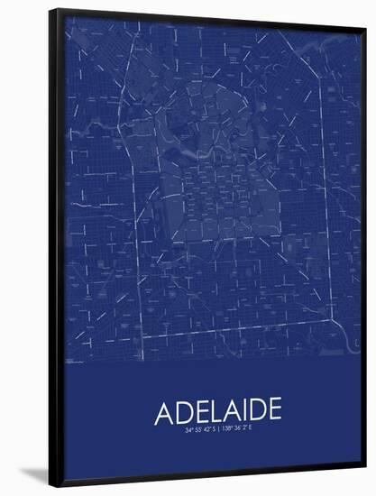 Adelaide, Australia Blue Map-null-Framed Poster