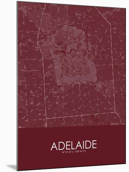 Adelaide, Australia Red Map-null-Mounted Poster