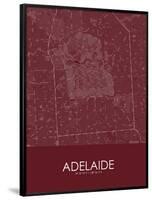 Adelaide, Australia Red Map-null-Framed Poster
