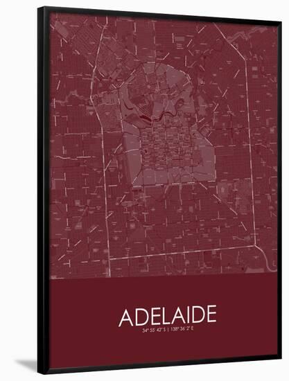 Adelaide, Australia Red Map-null-Framed Poster