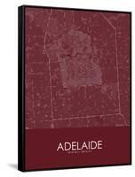 Adelaide, Australia Red Map-null-Framed Stretched Canvas