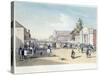 Adelaide, Hindley Street, Plate 41, from 'South Australia Illustrated' by George French Angas, 1847-Samuel Thomas Gill-Stretched Canvas