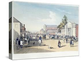 Adelaide, Hindley Street, Plate 41, from 'South Australia Illustrated' by George French Angas, 1847-Samuel Thomas Gill-Stretched Canvas