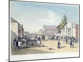 Adelaide, Hindley Street, Plate 41, from 'South Australia Illustrated' by George French Angas, 1847-Samuel Thomas Gill-Mounted Giclee Print