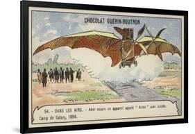 Ader Making a Successful Flight in His Flying Machine Avion, Camp De Satory, France, 1898-null-Framed Giclee Print