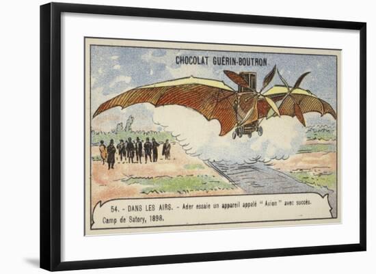 Ader Making a Successful Flight in His Flying Machine Avion, Camp De Satory, France, 1898-null-Framed Giclee Print