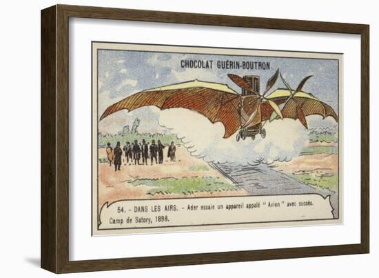 Ader Making a Successful Flight in His Flying Machine Avion, Camp De Satory, France, 1898-null-Framed Giclee Print
