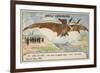 Ader Making a Successful Flight in His Flying Machine Avion, Camp De Satory, France, 1898-null-Framed Giclee Print