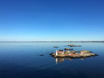 Seascape of a Swedish Fjord with Little Lighthouse on a Rocky Island-adiekoetter-Framed Stretched Canvas