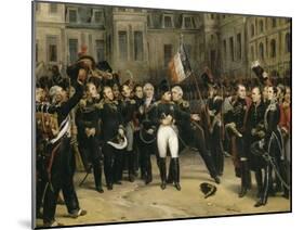 Adieux de Napoléon Ier à la garde impériale dans la cour du cheval blanc du château de-Horace Vernet-Mounted Giclee Print