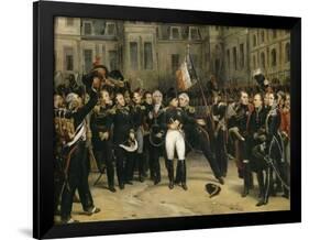 Adieux de Napoléon Ier à la garde impériale dans la cour du cheval blanc du château de-Horace Vernet-Framed Giclee Print