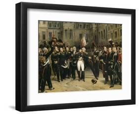 Adieux de Napoléon Ier à la garde impériale dans la cour du cheval blanc du château de-Horace Vernet-Framed Giclee Print