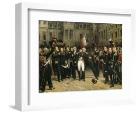 Adieux de Napoléon Ier à la garde impériale dans la cour du cheval blanc du château de-Horace Vernet-Framed Giclee Print