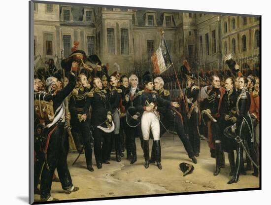 Adieux de Napoléon Ier à la garde impériale dans la cour du cheval blanc du château de-Horace Vernet-Mounted Giclee Print