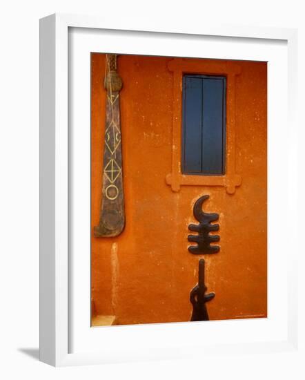 Adinkra Symbols on Shrine to Nana Yaa Asantewaa, Ejisu, Ghana-Alison Jones-Framed Photographic Print