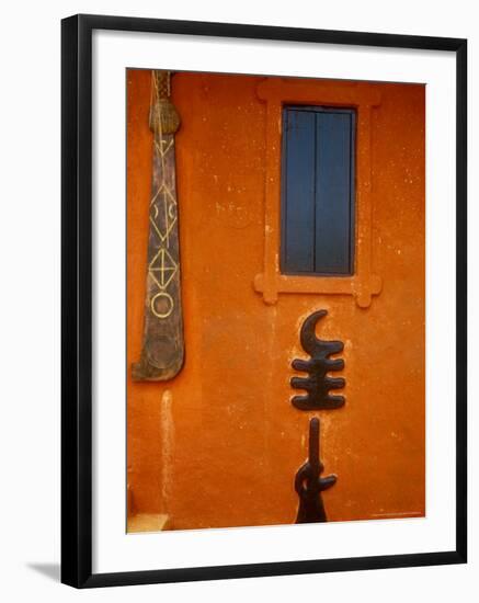 Adinkra Symbols on Shrine to Nana Yaa Asantewaa, Ejisu, Ghana-Alison Jones-Framed Photographic Print