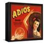 Adios Brand - Canoga Park, California - Citrus Crate Label-Lantern Press-Framed Stretched Canvas