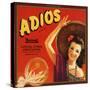 Adios Brand - Canoga Park, California - Citrus Crate Label-Lantern Press-Stretched Canvas