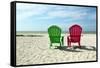 Adirondack Beach Chairs with Ocean View-Pond Shots-Framed Stretched Canvas